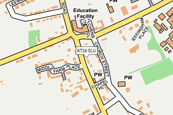 KT24 5LU map - OS OpenMap – Local (Ordnance Survey) KT24 5LU map - OS OpenMap – Local (Ordnance Survey)