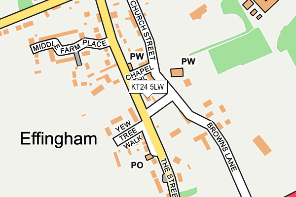 KT24 5LW map - OS OpenMap – Local (Ordnance Survey) KT24 5LW map - OS OpenMap – Local (Ordnance Survey)