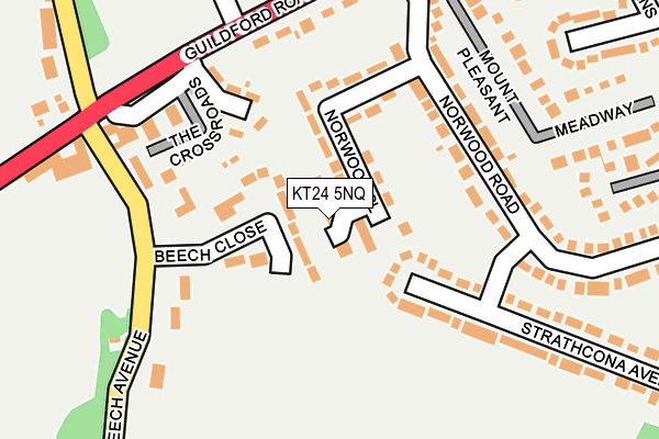 KT24 5NQ map - OS OpenMap – Local (Ordnance Survey) KT24 5NQ map - OS OpenMap – Local (Ordnance Survey)