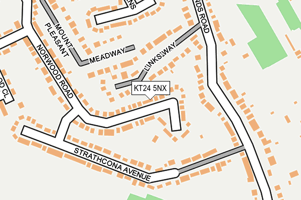 KT24 5NX map - OS OpenMap – Local (Ordnance Survey) KT24 5NX map - OS OpenMap – Local (Ordnance Survey)