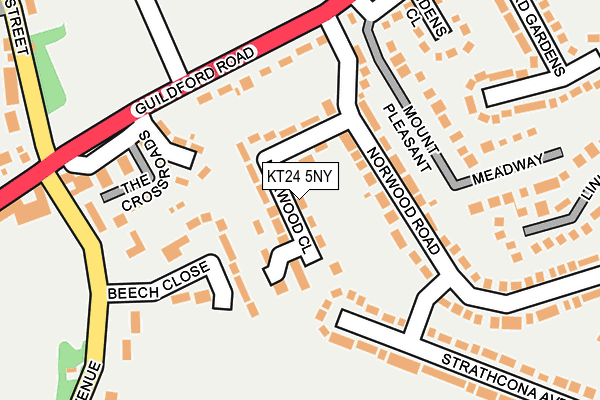 KT24 5NY map - OS OpenMap – Local (Ordnance Survey) KT24 5NY map - OS OpenMap – Local (Ordnance Survey)