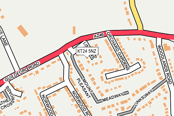 KT24 5NZ map - OS OpenMap – Local (Ordnance Survey) KT24 5NZ map - OS OpenMap – Local (Ordnance Survey)