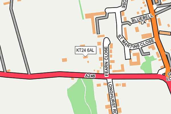 KT24 6AL map - OS OpenMap – Local (Ordnance Survey) KT24 6AL map - OS OpenMap – Local (Ordnance Survey)