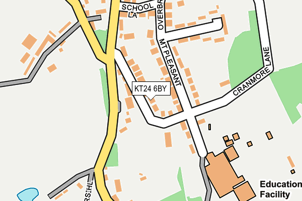 KT24 6BY map - OS OpenMap – Local (Ordnance Survey) KT24 6BY map - OS OpenMap – Local (Ordnance Survey)