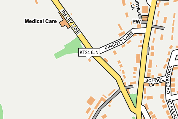 KT24 6JN map - OS OpenMap – Local (Ordnance Survey) KT24 6JN map - OS OpenMap – Local (Ordnance Survey)