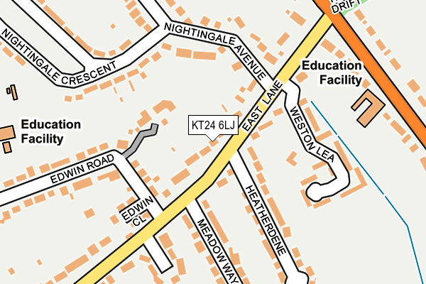 KT24 6LJ map - OS OpenMap – Local (Ordnance Survey) KT24 6LJ map - OS OpenMap – Local (Ordnance Survey)