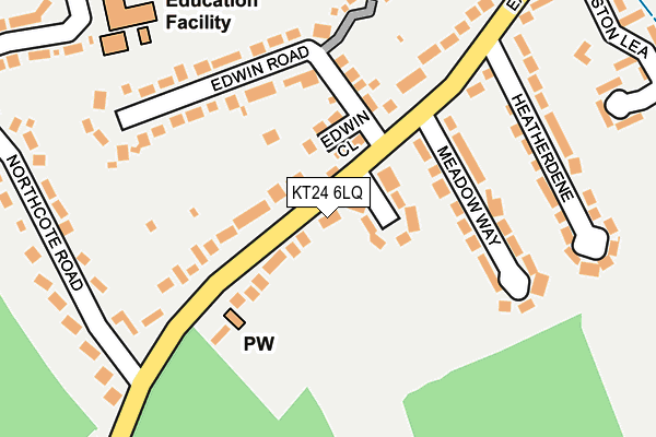 KT24 6LQ map - OS OpenMap – Local (Ordnance Survey) KT24 6LQ map - OS OpenMap – Local (Ordnance Survey)