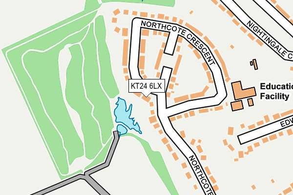 KT24 6LX map - OS OpenMap – Local (Ordnance Survey) KT24 6LX map - OS OpenMap – Local (Ordnance Survey)