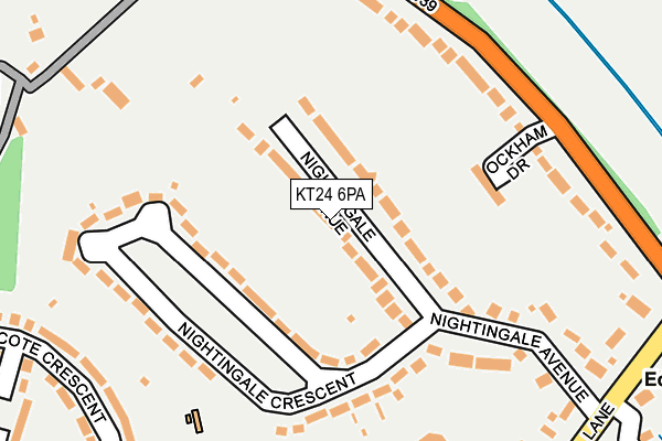KT24 6PA map - OS OpenMap – Local (Ordnance Survey) KT24 6PA map - OS OpenMap – Local (Ordnance Survey)