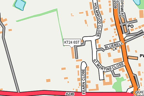 KT24 6ST map - OS OpenMap – Local (Ordnance Survey) KT24 6ST map - OS OpenMap – Local (Ordnance Survey)