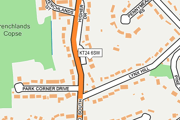 KT24 6SW map - OS OpenMap – Local (Ordnance Survey) KT24 6SW map - OS OpenMap – Local (Ordnance Survey)