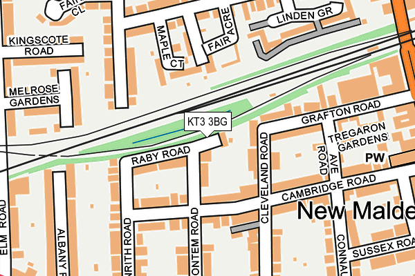 KT3 3BG map - OS OpenMap – Local (Ordnance Survey) KT3 3BG map - OS OpenMap – Local (Ordnance Survey)
