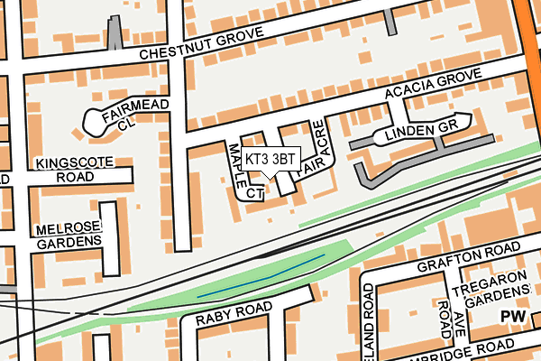 KT3 3BT map - OS OpenMap – Local (Ordnance Survey) KT3 3BT map - OS OpenMap – Local (Ordnance Survey)