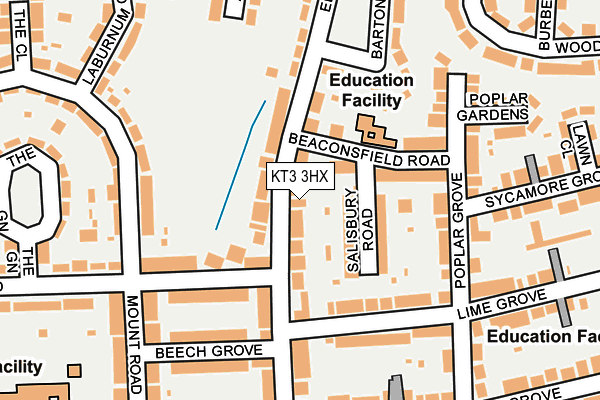 KT3 3HX map - OS OpenMap – Local (Ordnance Survey) KT3 3HX map - OS OpenMap – Local (Ordnance Survey)