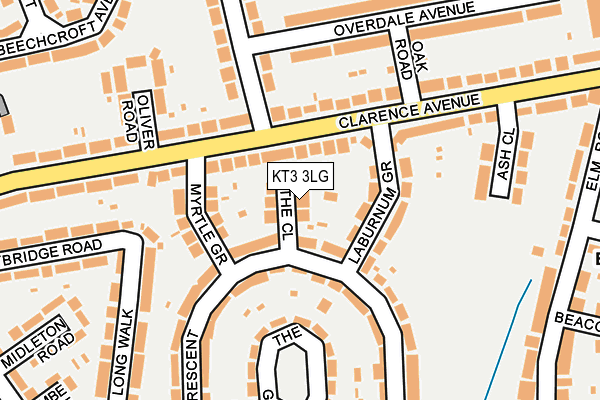 KT3 3LG map - OS OpenMap – Local (Ordnance Survey) KT3 3LG map - OS OpenMap – Local (Ordnance Survey)