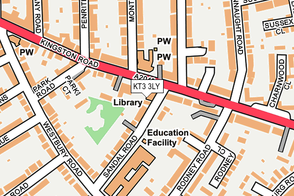 KT3 3LY map - OS OpenMap – Local (Ordnance Survey) KT3 3LY map - OS OpenMap – Local (Ordnance Survey)