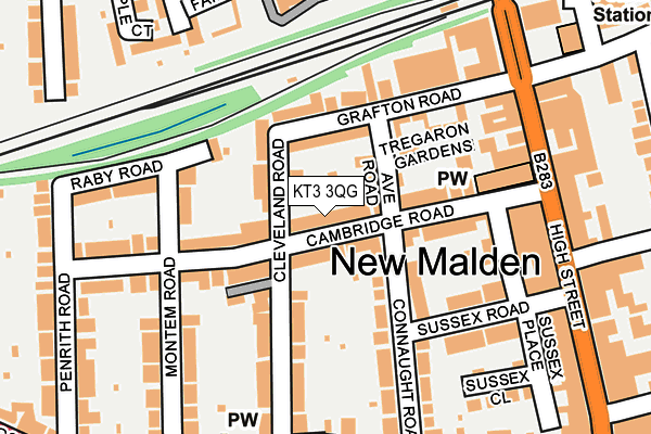 KT3 3QG map - OS OpenMap – Local (Ordnance Survey) KT3 3QG map - OS OpenMap – Local (Ordnance Survey)