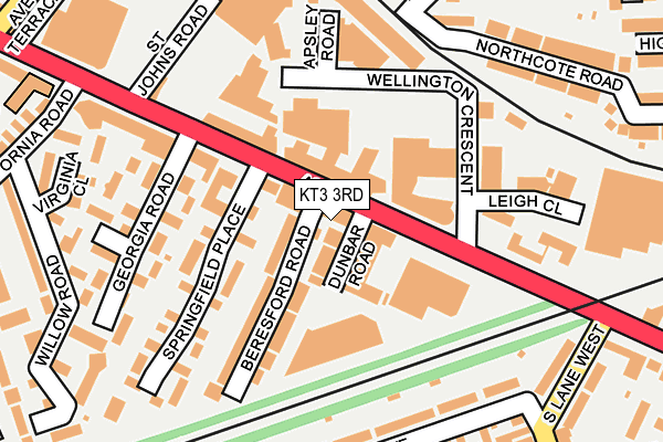 KT3 3RD map - OS OpenMap – Local (Ordnance Survey) KT3 3RD map - OS OpenMap – Local (Ordnance Survey)