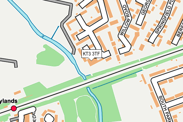 KT3 3TF map - OS OpenMap – Local (Ordnance Survey) KT3 3TF map - OS OpenMap – Local (Ordnance Survey)