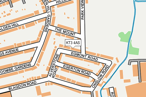 KT3 4AS map - OS OpenMap – Local (Ordnance Survey) KT3 4AS map - OS OpenMap – Local (Ordnance Survey)