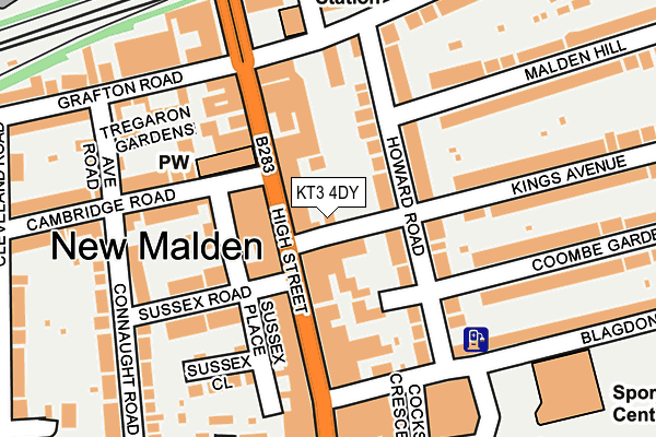 KT3 4DY map - OS OpenMap – Local (Ordnance Survey) KT3 4DY map - OS OpenMap – Local (Ordnance Survey)
