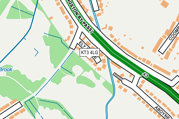 KT3 4LG map - OS OpenMap – Local (Ordnance Survey) KT3 4LG map - OS OpenMap – Local (Ordnance Survey)