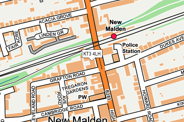 KT3 4LH map - OS OpenMap – Local (Ordnance Survey) KT3 4LH map - OS OpenMap – Local (Ordnance Survey)
