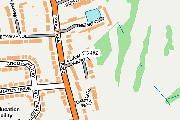 KT3 4RZ map - OS OpenMap – Local (Ordnance Survey) KT3 4RZ map - OS OpenMap – Local (Ordnance Survey)