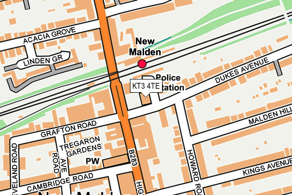 KT3 4TE map - OS OpenMap – Local (Ordnance Survey) KT3 4TE map - OS OpenMap – Local (Ordnance Survey)