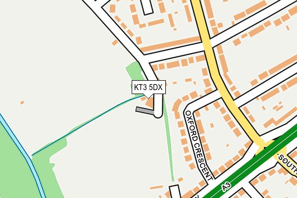 KT3 5DX map - OS OpenMap – Local (Ordnance Survey) KT3 5DX map - OS OpenMap – Local (Ordnance Survey)