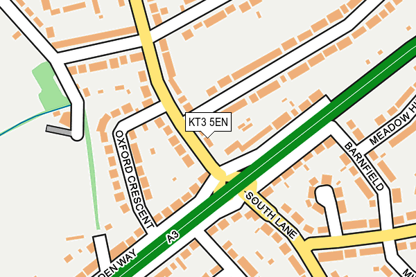 KT3 5EN map - OS OpenMap – Local (Ordnance Survey) KT3 5EN map - OS OpenMap – Local (Ordnance Survey)