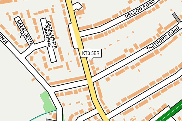 KT3 5ER map - OS OpenMap – Local (Ordnance Survey) KT3 5ER map - OS OpenMap – Local (Ordnance Survey)