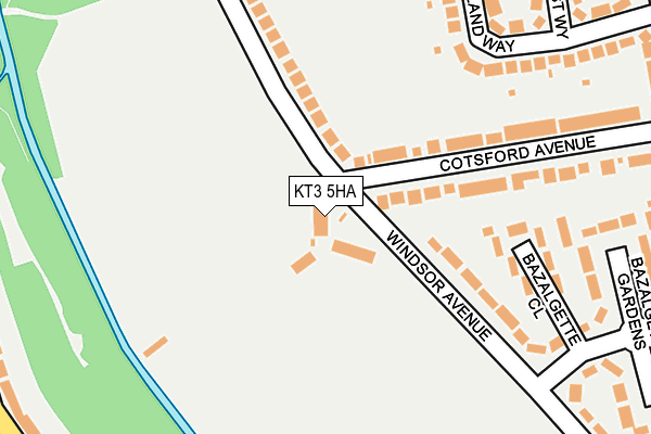 KT3 5HA map - OS OpenMap – Local (Ordnance Survey) KT3 5HA map - OS OpenMap – Local (Ordnance Survey)
