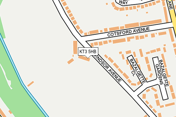 KT3 5HB map - OS OpenMap – Local (Ordnance Survey) KT3 5HB map - OS OpenMap – Local (Ordnance Survey)