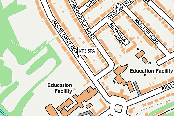 KT3 5PA map - OS OpenMap – Local (Ordnance Survey) KT3 5PA map - OS OpenMap – Local (Ordnance Survey)