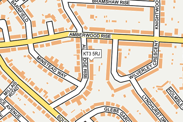 KT3 5RJ map - OS OpenMap – Local (Ordnance Survey) KT3 5RJ map - OS OpenMap – Local (Ordnance Survey)