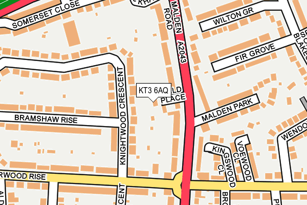 KT3 6AQ map - OS OpenMap – Local (Ordnance Survey) KT3 6AQ map - OS OpenMap – Local (Ordnance Survey)