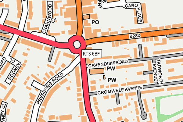 KT3 6BF map - OS OpenMap – Local (Ordnance Survey) KT3 6BF map - OS OpenMap – Local (Ordnance Survey)