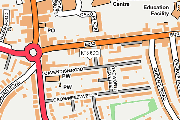 KT3 6DQ map - OS OpenMap – Local (Ordnance Survey) KT3 6DQ map - OS OpenMap – Local (Ordnance Survey)