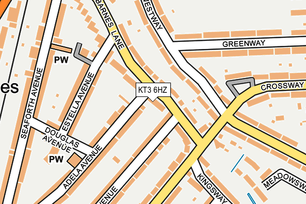 KT3 6HZ map - OS OpenMap – Local (Ordnance Survey) KT3 6HZ map - OS OpenMap – Local (Ordnance Survey)