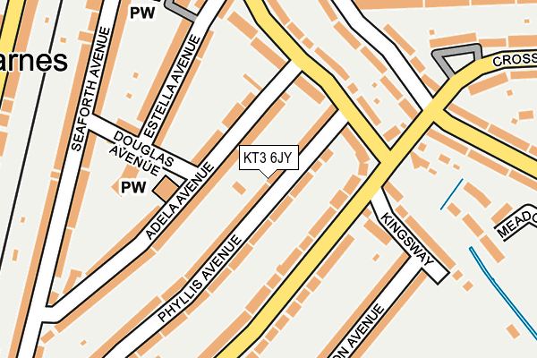 KT3 6JY map - OS OpenMap – Local (Ordnance Survey) KT3 6JY map - OS OpenMap – Local (Ordnance Survey)