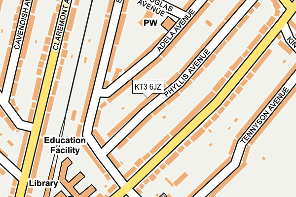 KT3 6JZ map - OS OpenMap – Local (Ordnance Survey) KT3 6JZ map - OS OpenMap – Local (Ordnance Survey)