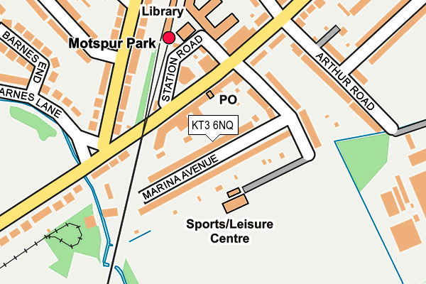 KT3 6NQ map - OS OpenMap – Local (Ordnance Survey) KT3 6NQ map - OS OpenMap – Local (Ordnance Survey)