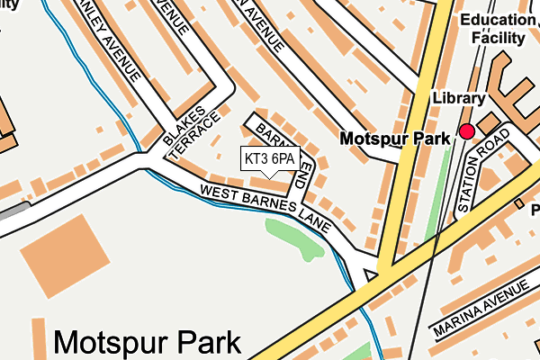 KT3 6PA map - OS OpenMap – Local (Ordnance Survey) KT3 6PA map - OS OpenMap – Local (Ordnance Survey)