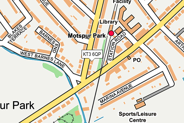 KT3 6QP map - OS OpenMap – Local (Ordnance Survey) KT3 6QP map - OS OpenMap – Local (Ordnance Survey)