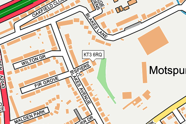 KT3 6RQ map - OS OpenMap – Local (Ordnance Survey) KT3 6RQ map - OS OpenMap – Local (Ordnance Survey)