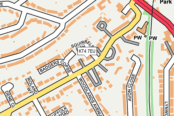 KT4 7EU map - OS OpenMap – Local (Ordnance Survey) KT4 7EU map - OS OpenMap – Local (Ordnance Survey)