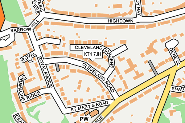 KT4 7JH map - OS OpenMap – Local (Ordnance Survey) KT4 7JH map - OS OpenMap – Local (Ordnance Survey)