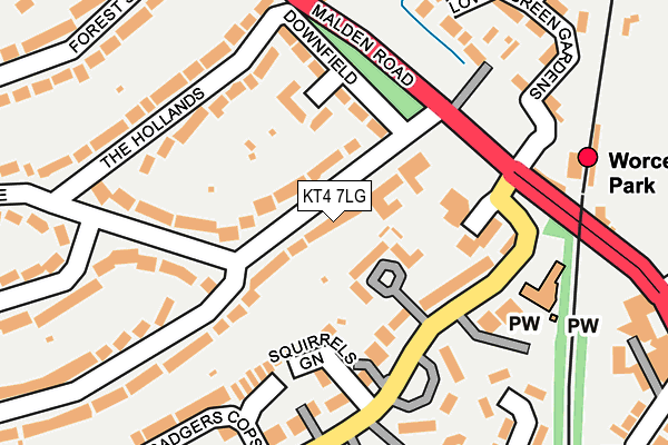 KT4 7LG map - OS OpenMap – Local (Ordnance Survey) KT4 7LG map - OS OpenMap – Local (Ordnance Survey)
