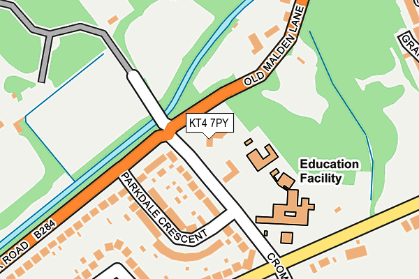 KT4 7PY map - OS OpenMap – Local (Ordnance Survey) KT4 7PY map - OS OpenMap – Local (Ordnance Survey)